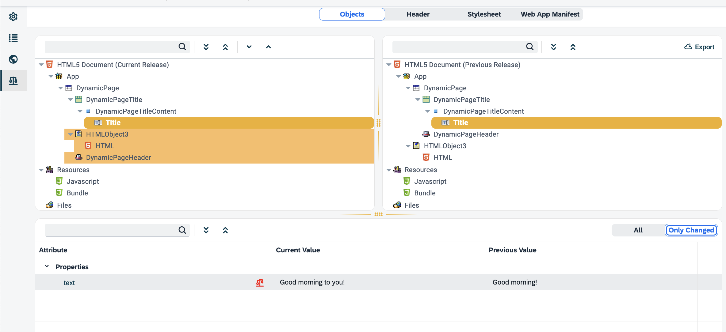 app designer versioning tree