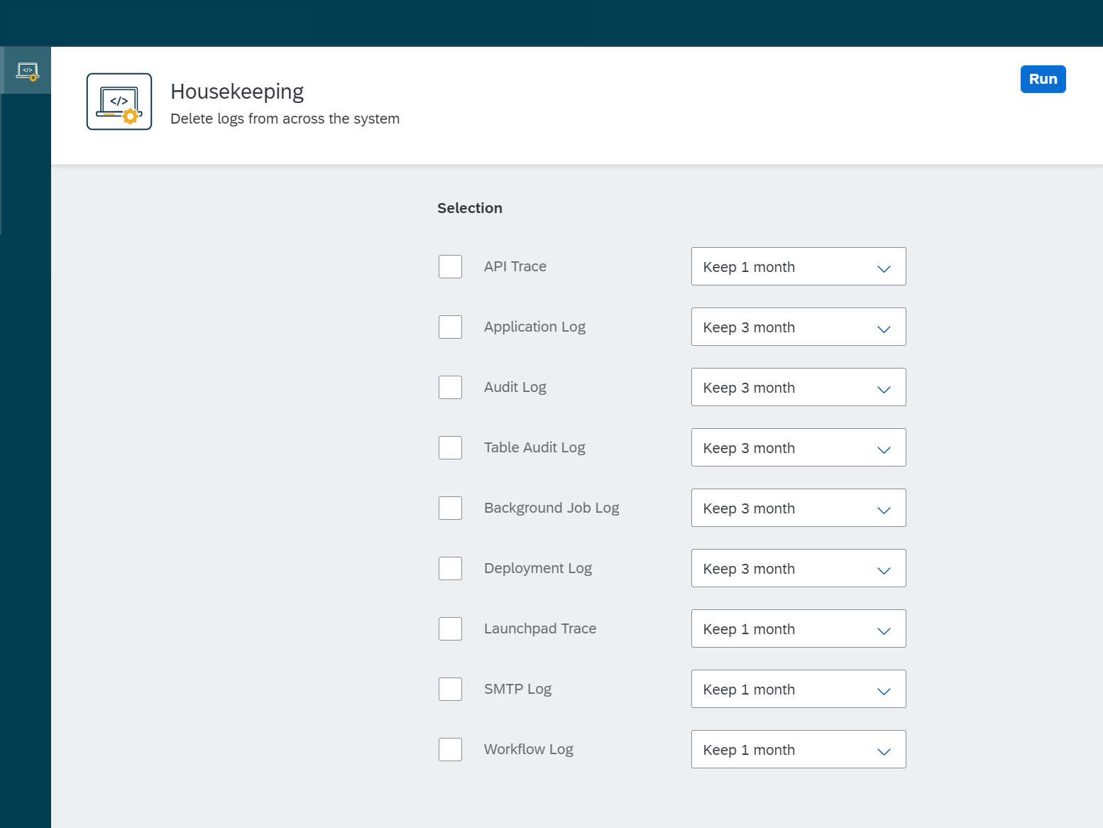 monitoring housekeeping settings