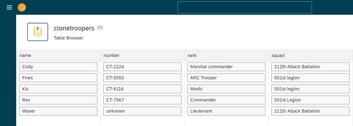 tablebrowser sampledata