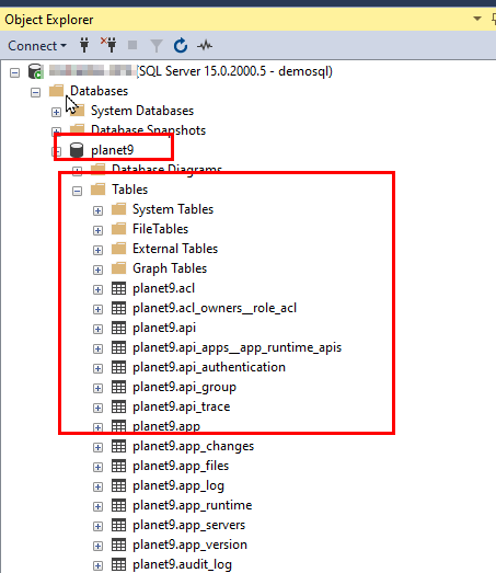 ms sql tables