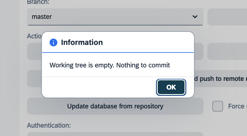 development package modify workingtreeempty