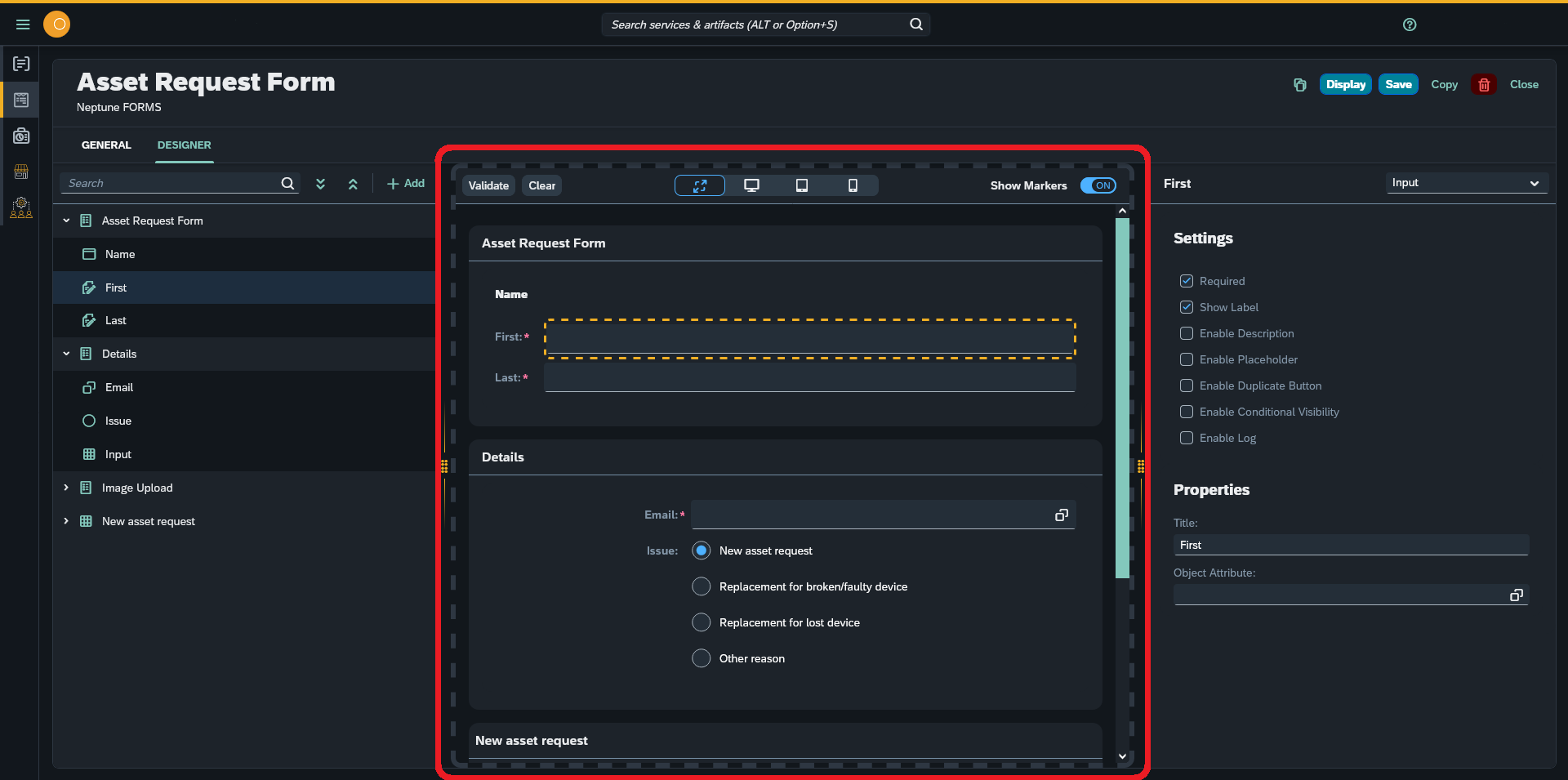 neptune forms designer preview