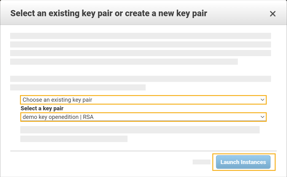 aws key pair popup