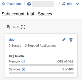 sap btp psql space