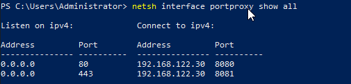 set up default ports redirect 4