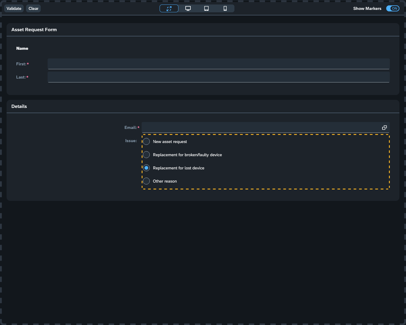 neptune forms designer notvisible form