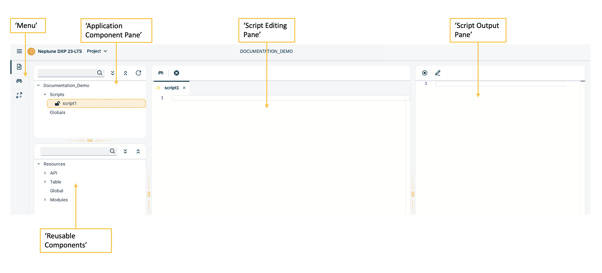 script editor at a glance