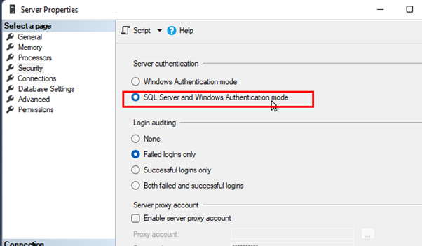 ms sql server authentication second