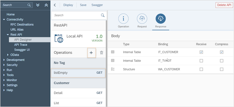 api designer delete operation