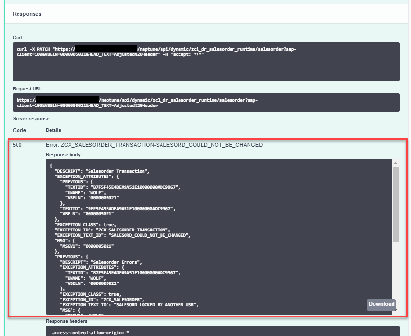 exceptionHandling Example Chain 500Response