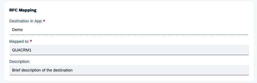 sap edition destination RFC