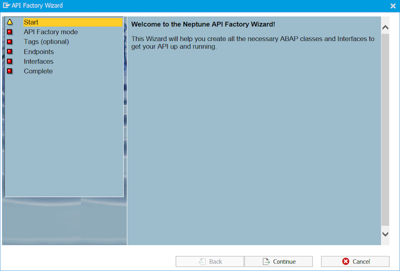 sap edition API Factory Wizard