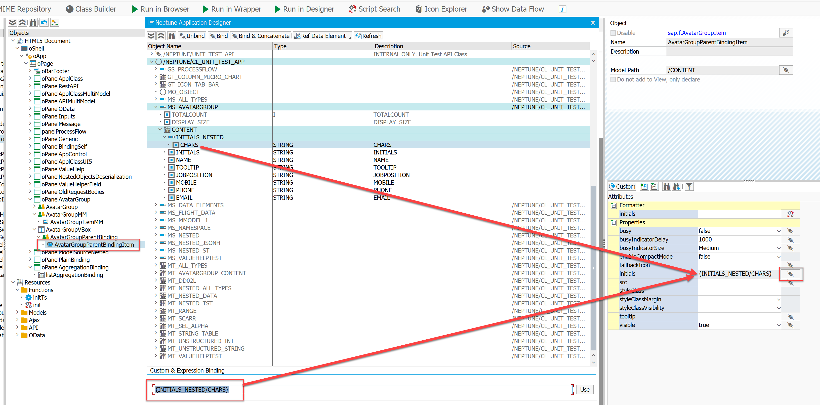 app designer bindingcap example msavatsargroupitempathattr