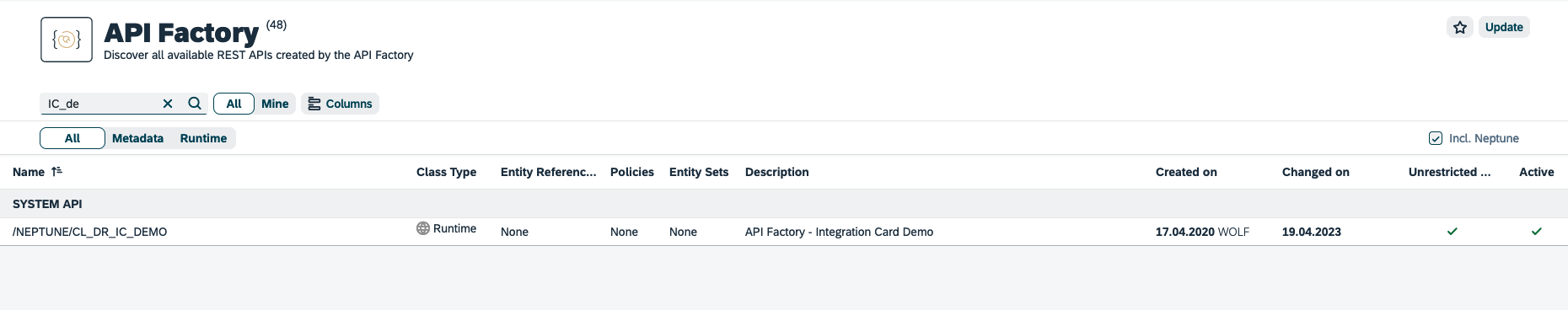 sap edition api factory overview