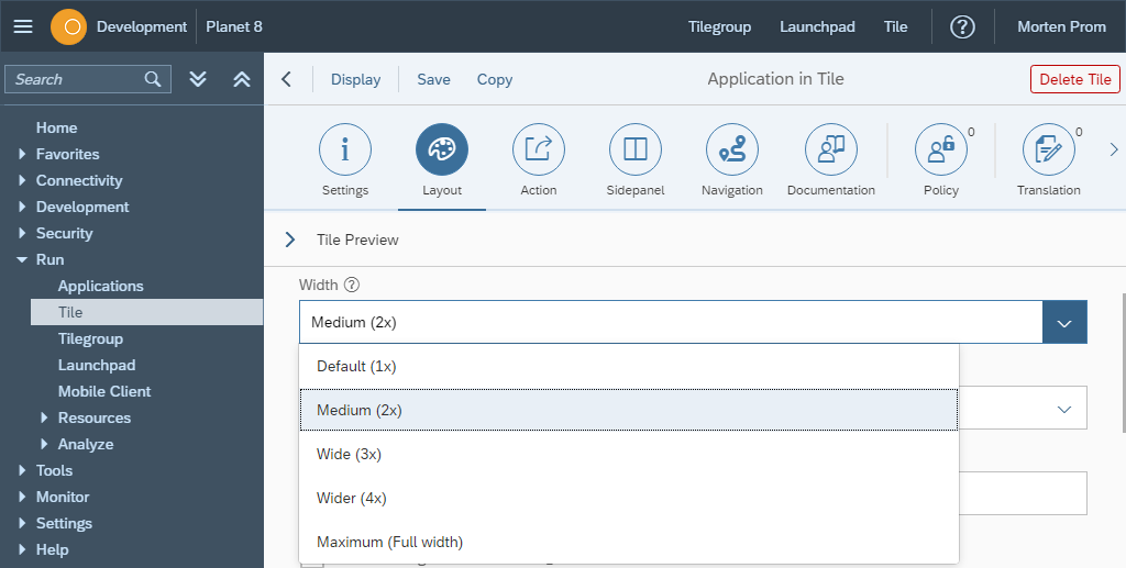 tileLayout TileGroupWidth