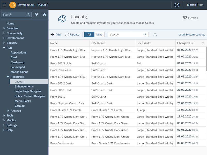 layouts overview