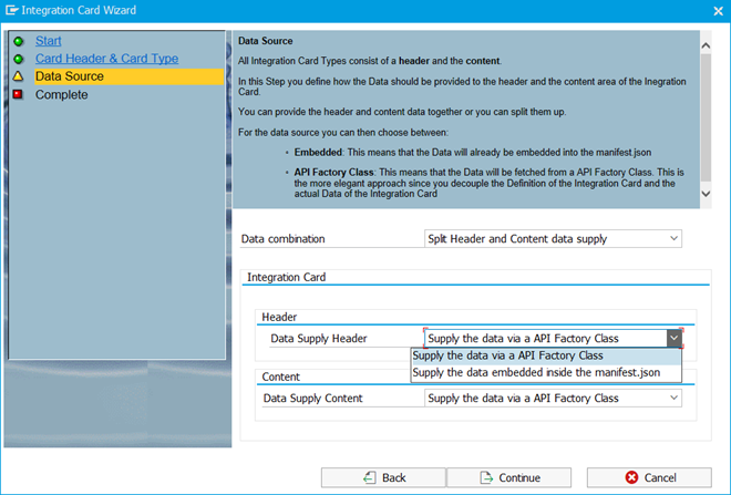 sap edition integration card data source